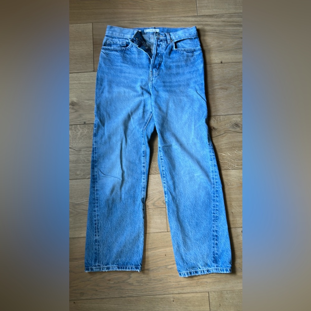 Mango Women's Blue Straight Leg Jeans